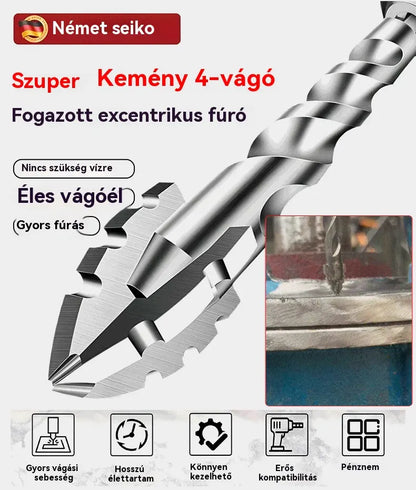 🥇【3+4+5+6+8+10+12+14+16mm】7. generációs szuperkemény volfrám acél excenteres fúrófej recés éllel