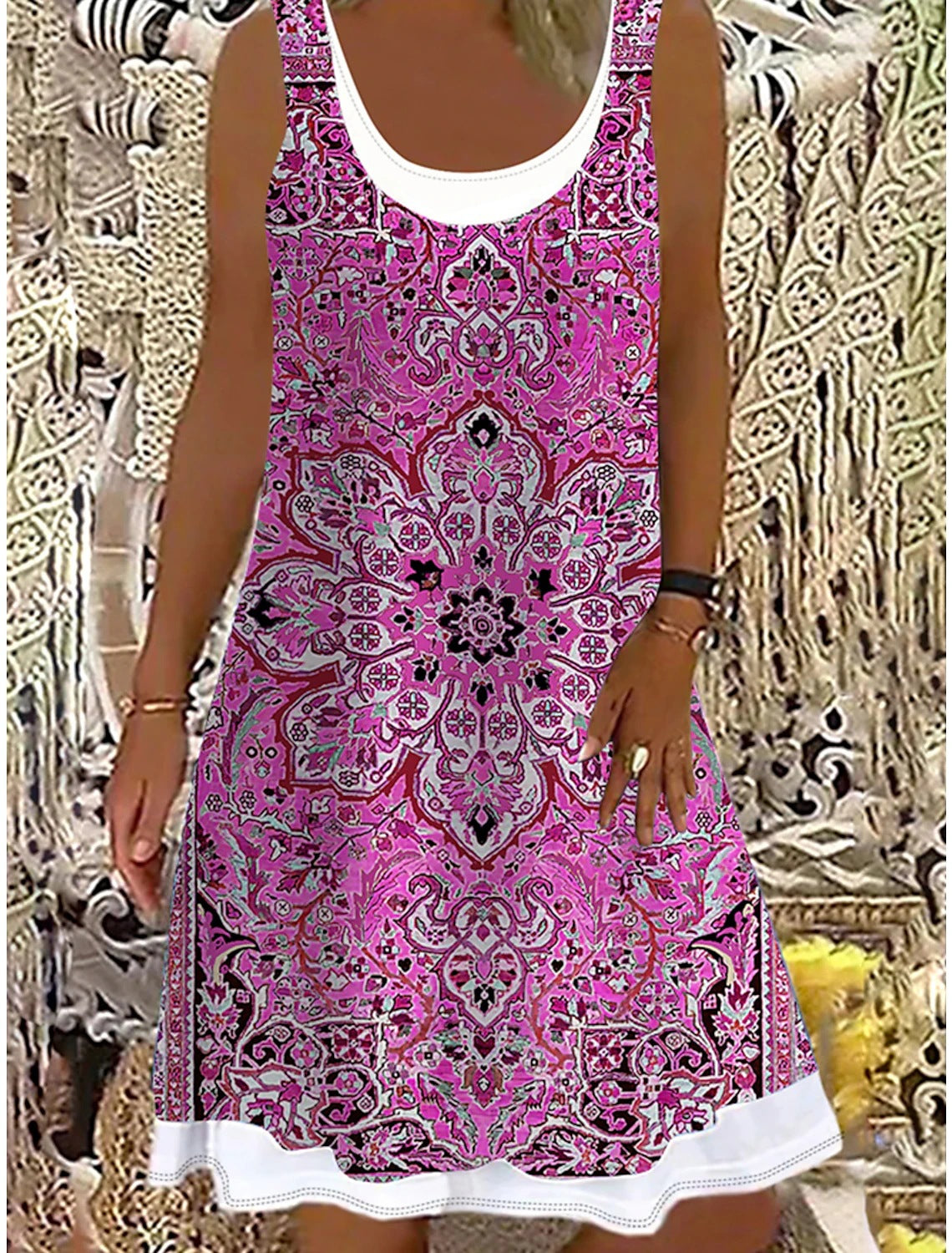 👗【50% popust】💖【S-5XL】Nova ženska obleka za prosti čas iz leta 2026, s potiskom, idealna za različne priložnosti.