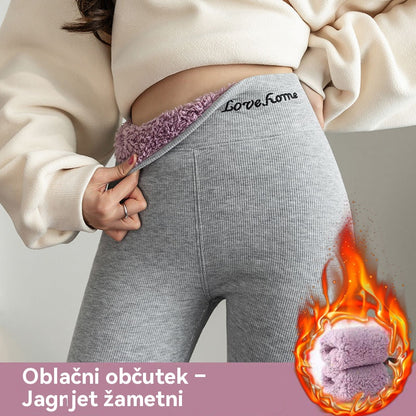 🔥【40-100 kg】Tople bombažne hlače s podlogo iz flisa in odebeljeno zgornjo plastjo