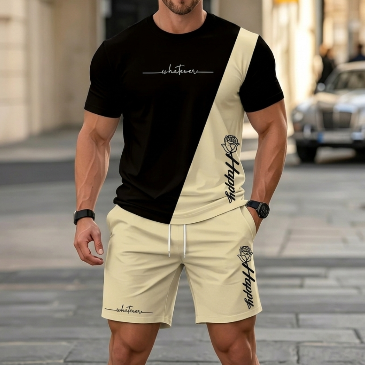 ✨S-6XL【Platba při dodání】Pánská letní sportovní souprava - pohodlné tričko s krátkým rukávem a kraťasy pro každodenní nošení i doma