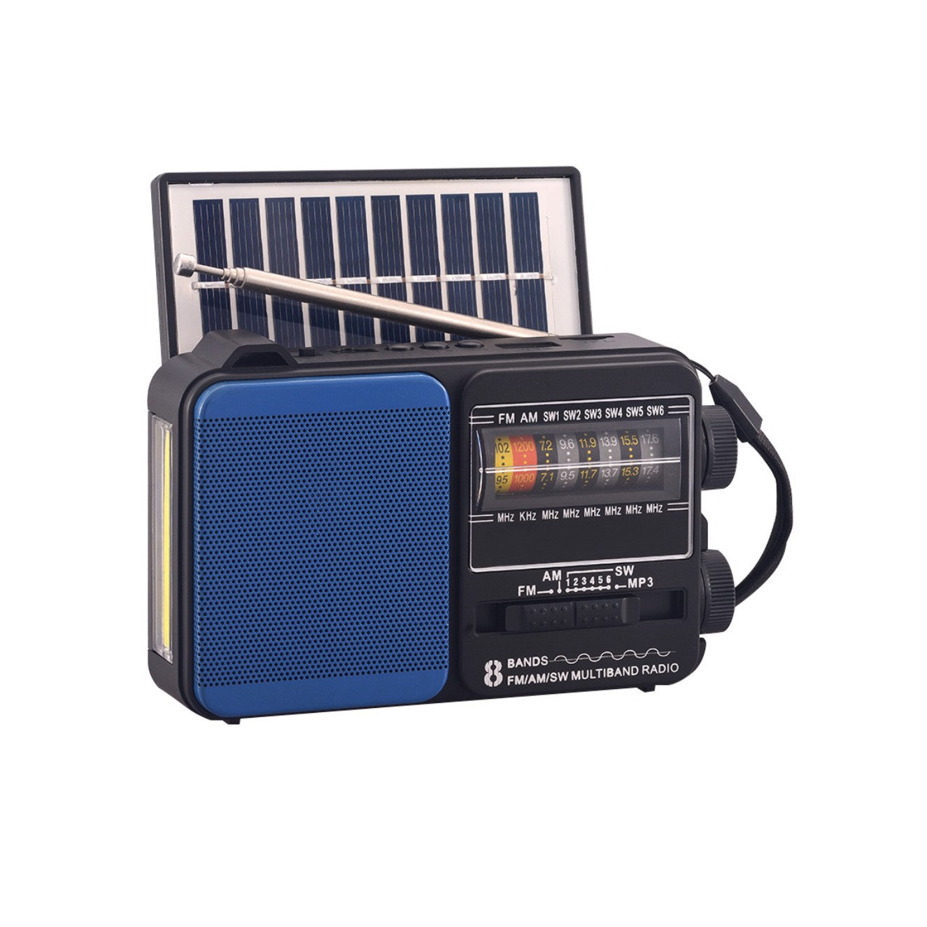 💥🏕️Wielofunkcyjne przenośne radio z latarką awaryjną, radiem AM, twardym dyskiem Bluetooth i wielostrefowym dźwiękiem.