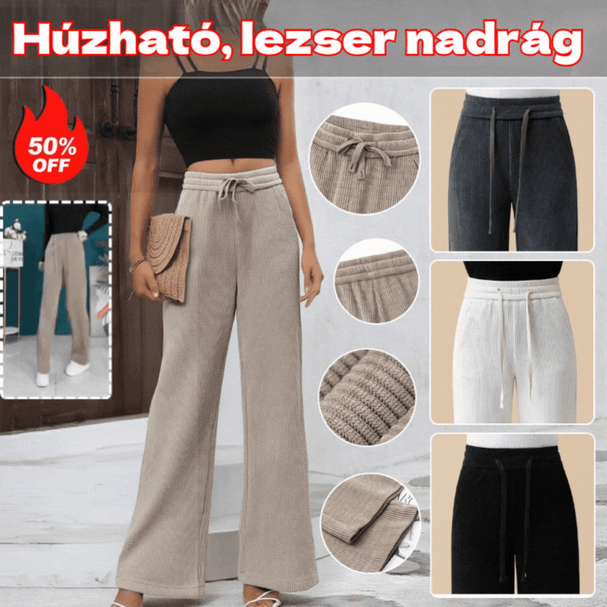 🏆【M-3XL】Új bársony lezser bő szárú nadrág, nagyon kényelmes viselet.