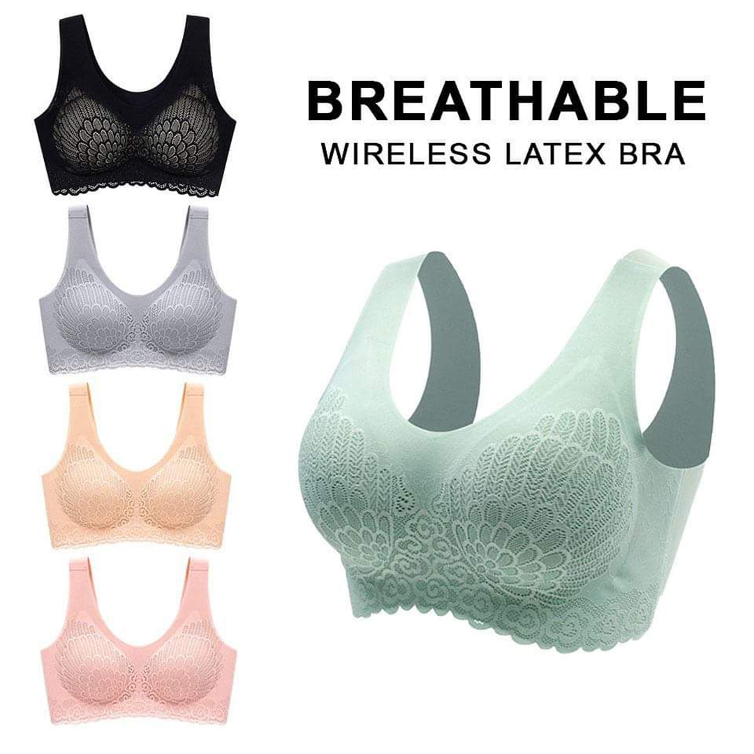 🔥【Pakiet 3】Piękny koronkowy biustonosz bez fiszbin z jedwabiu lodowego