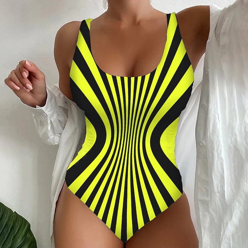 🥰【50% kedvezmény】🔥【S~6XL】Alakformáló,Gyorsan szárad,Kényelmes,Legnépszerűbb egyrészes fürdőruha,Egyedi csíkos egyrészes fürdőruha