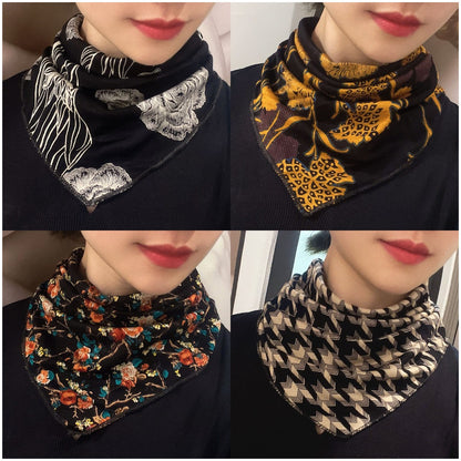 🔥Zimowa nowość🔥💟【Zestaw 4 elementów】Ciepły, stylowy i wszechstronny szalik trójkątny