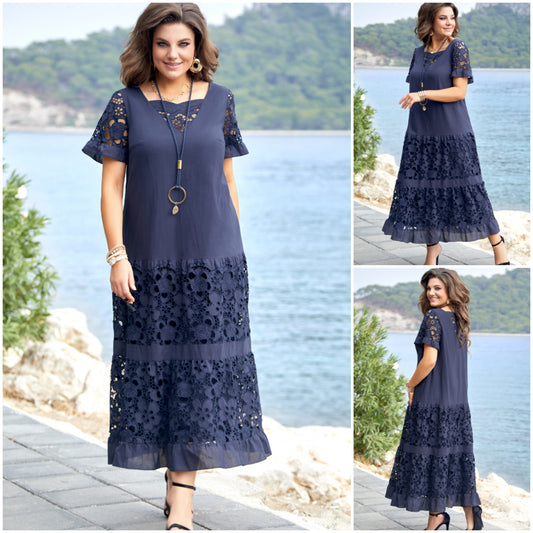 ✨【S-5XL】Vroče prodajana dolga čipkasta obleka, elegantna in modna