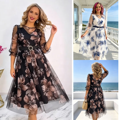 🌸💥【S-5XL】Nowa elegancka sukienka z nadrukiem