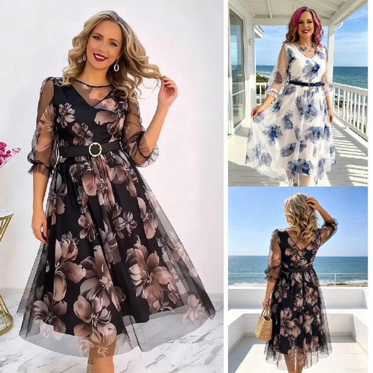 🌸💥【S-5XL】Nowa elegancka sukienka z nadrukiem