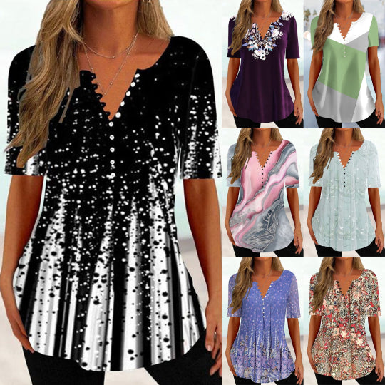 💟[M-6XL] Nova poletna ženska majica z v-izrezom s kratkimi rokavi