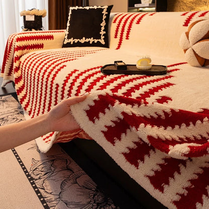 🛋️ Božična ponudba za zgodnje ptice: 🎉 Mehka, nedrseča plišasta prevleka za kavč🍂【180*150 cm】