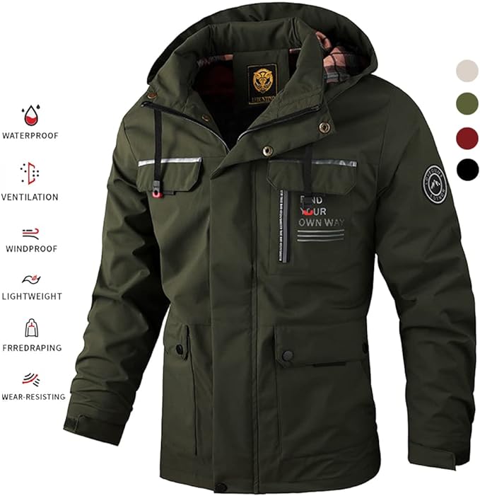 🔥🔥Nowa, gruba, ciepła, jesienno-zimowa męska kurtka wiatroszczelna i wodoodporna [M-6XL]