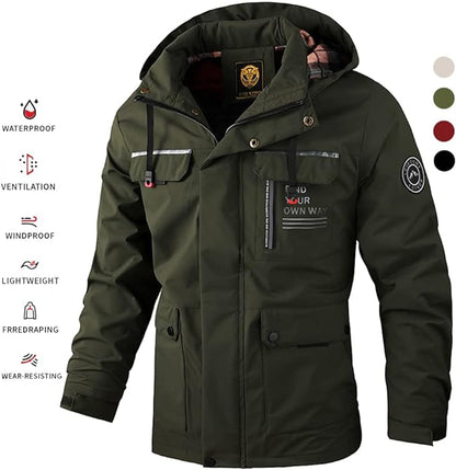 🔥🔥Nowa, gruba, ciepła, jesienno-zimowa męska kurtka wiatroszczelna i wodoodporna [M-6XL]