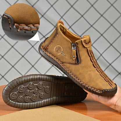 🔥🥾【38-48】Férfi téli csizma cipzárral és plüss béléssel - Meleg és kényelmes