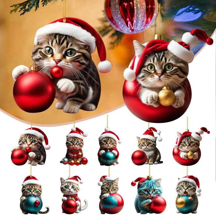 🎄10db😻 Kitty karácsonyfa díszek. Függő macska díszek