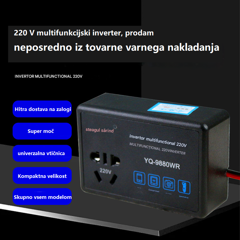 🔋🔌 Inverter 12V/24V do 220V🔧 Večnamenski polnilnik