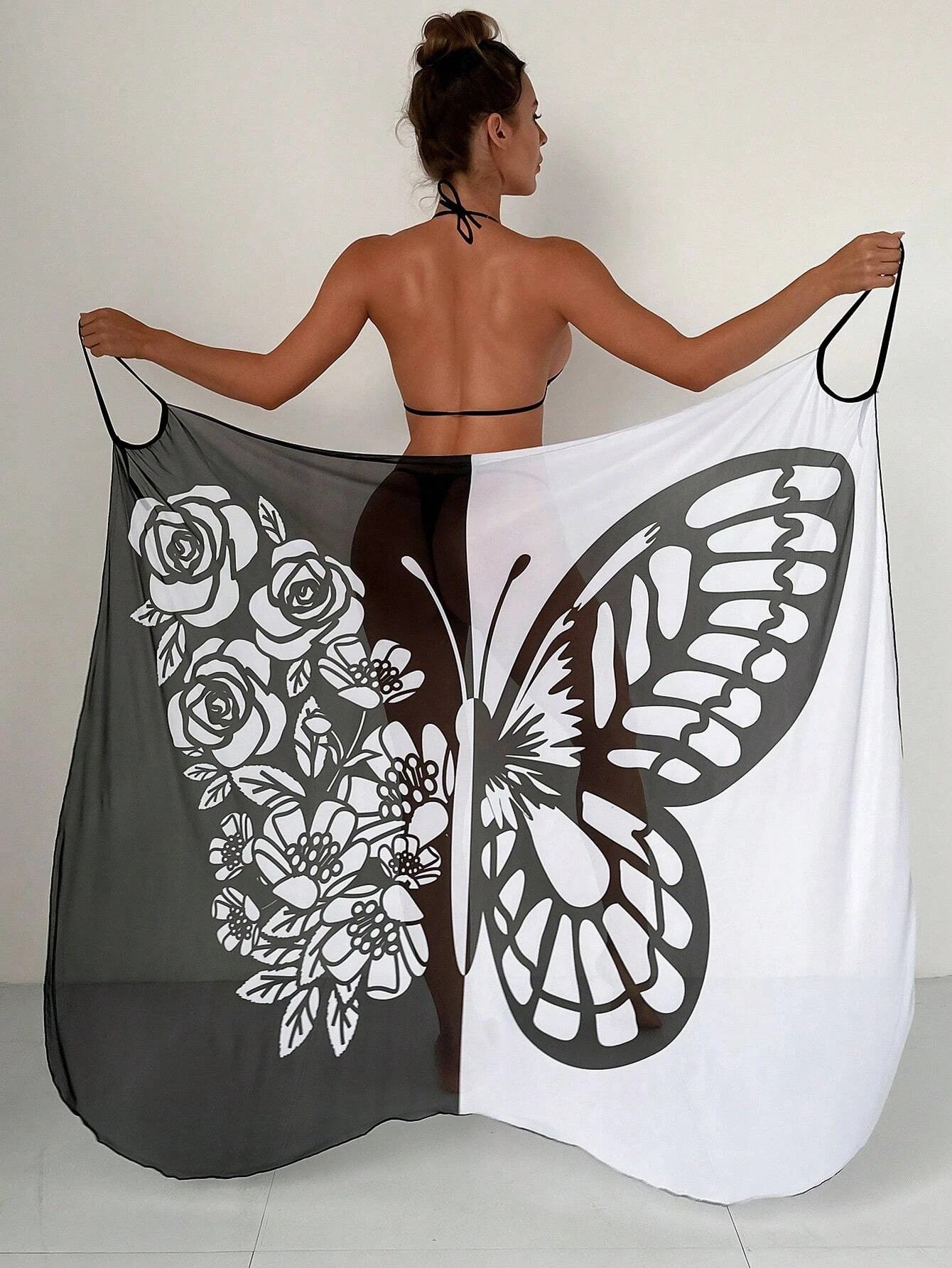 ✨【Nowy produkt ze zniżką】🦋🦋Nowe damskie szyfonowe narzutki przeciwsłoneczne z nadrukiem motyli na plażę 2026