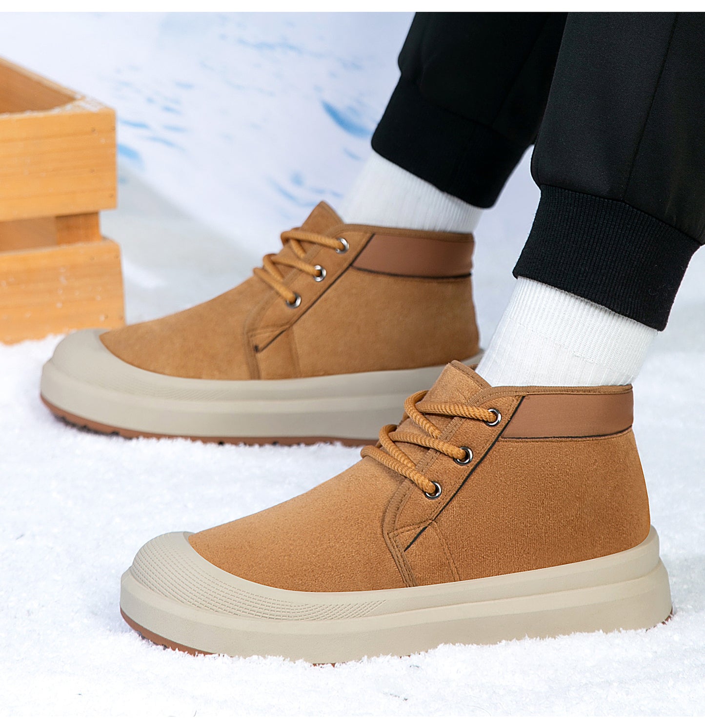 🔥【39-45】🔥Új téli férficipő, polár béléssel és vastagított anyagból, meleg, hétköznapi pamutcipő
