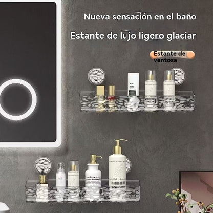 🍽️🧺🔥Kupite enega, enega dobite brezplačno🔥 Stojalo za shranjevanje s priseski brez luknjačev, elegantno valovito stojalo za odtoke, primerno za kuhinjo in kopalnico