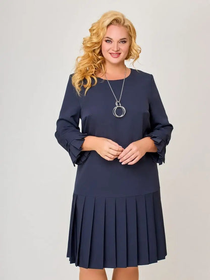 💌【S-5XL】👗 Zima 2024 nova visokokakovostna elegantna enobarvna obleka