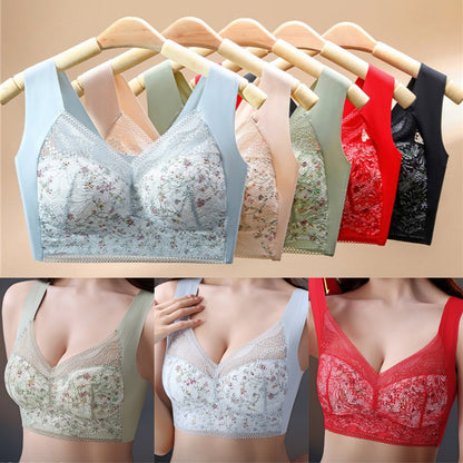 【Paket 3 kosov】💕🎁Brezšivni modrček iz ledene svile, velik, zračen in nastavljiv 【40 kg–100 kg】