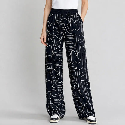 👖Spodnie z wysokim stanem Ice Silk dla kobiet – luźne, duże rozmiary 40–100 kg – letnie, oddychające spodnie z szerokimi nogawkami