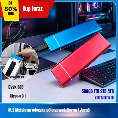 💾【16 TB】🔥Nowy, szybki i pojemny przenośny dysk twardy