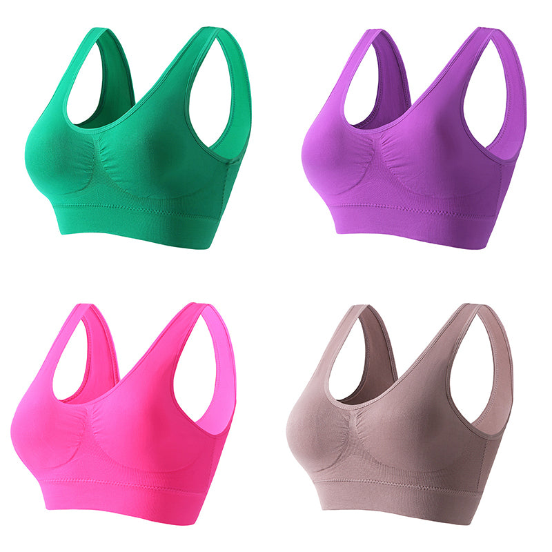 【Paket 4 kosov】【S-5XL】Udoben push-up modrček brez žice, lep hrbet, primeren za šport in jogo.