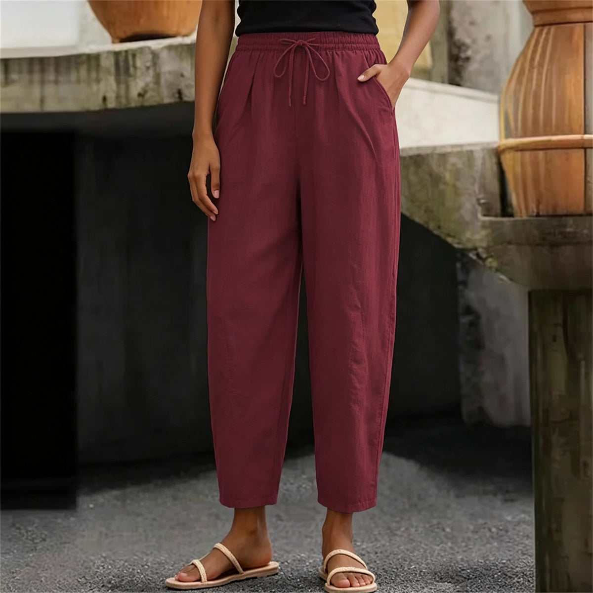 😍💕Zadnji dan promocije - 50% popust💕Ženske ležerne hlače iz bombaža in lana