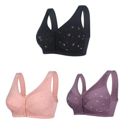 ✨【 40-105kg】🎉Ženska srednjih let eleganten bombažni nedrček z gumbi