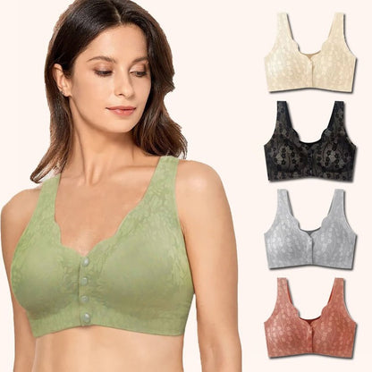 😍[[3 szt] [40-100 kg] Biustonosz koronkowy damski z rozcięciem z przodu bez fiszbin [Ostatni dzień - 49% zniżki]