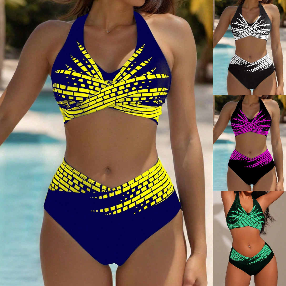 👙 【Popust 50 % 💥】【L–5XL】👉 Dvo-delna kopalka za ženske v večjih velikostih ✅ Visok pas ✅ Visoka elastičnost