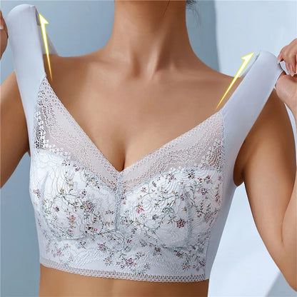 【Paket 3 kosov】💕🎁Brezšivni modrček iz ledene svile, velik, zračen in nastavljiv 【40 kg–100 kg】