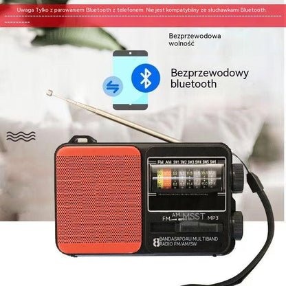 💥🏕️Wielofunkcyjne przenośne radio z latarką awaryjną, radiem AM, twardym dyskiem Bluetooth i wielostrefowym dźwiękiem.