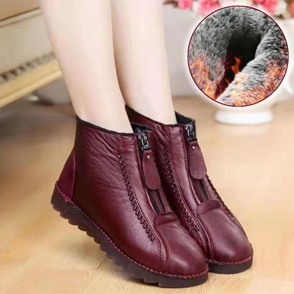 🔥🔥Gorące, damskie, casualowe, zimowe śniegowce z polarową wyściółką, zapinane na zamek z boku, odporne na zimno i ciepłe【35-41】