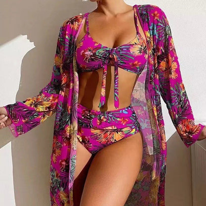 👙☀️【S-2XL】【Tridelni komplet】3-delni komplet kopalk z novim slogom šal 2026
