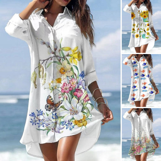 【S-3XL】🌻2024 nova srajčna obleka s potiskom