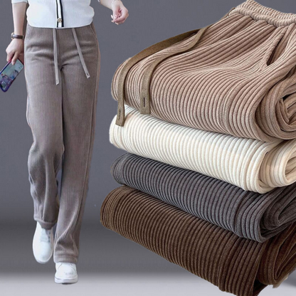 ✨👖🌸【Venta caliente】Nuevos pantalones casuales de terciopelo con pierna ancha, muy cómodos de llevar.