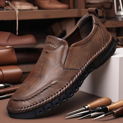 👞【39-44】2026 Męskie buty sportowe na co dzień, wykonane z prawdziwej skóry, z miękką podeszwą, antypoślizgowe, oddychające