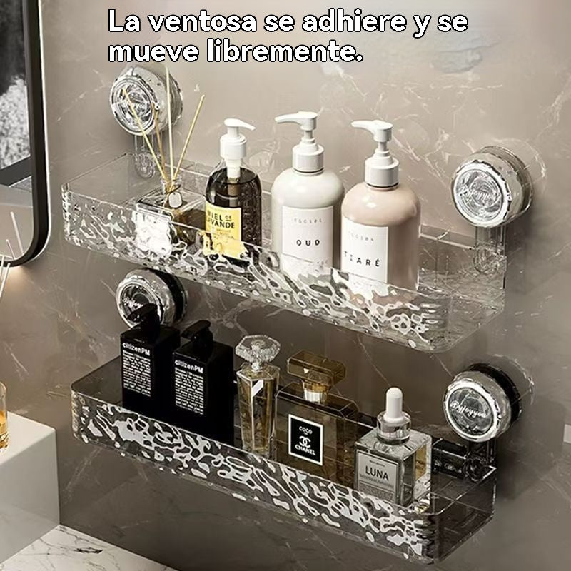 🍽️🧺🔥Kupite enega, enega dobite brezplačno🔥 Stojalo za shranjevanje s priseski brez luknjačev, elegantno valovito stojalo za odtoke, primerno za kuhinjo in kopalnico