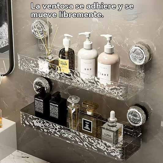 🍽️🧺🔥Kupite enega, enega dobite brezplačno🔥 Stojalo za shranjevanje s priseski brez luknjačev, elegantno valovito stojalo za odtoke, primerno za kuhinjo in kopalnico