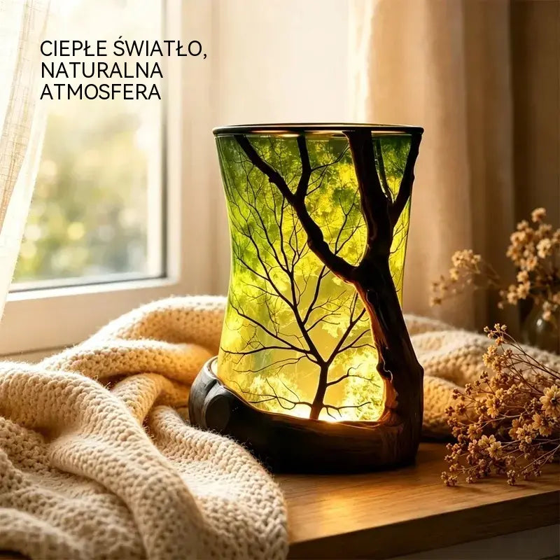 🍃✨ Magiczna lampa leśna z motywem liści | Rozświetl swój dom naturalnym urokiem
