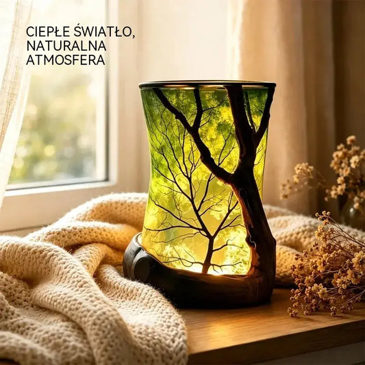 🍃✨ Magiczna lampa leśna z motywem liści | Rozświetl swój dom naturalnym urokiem
