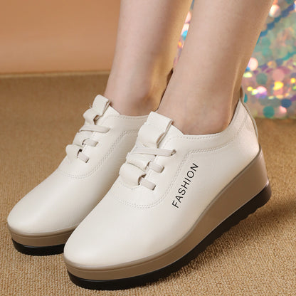 🔥【35-42】Zapatos de piel para mujer con suela gruesa, nueva tendencia de otoño
