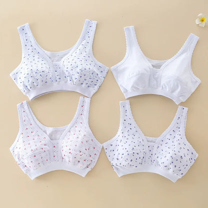 [4 darabos szett] 4 darabos fehérnemű szett, pamutból készült, kis mellényes fazon, középkorú és idős nőknek, plus size