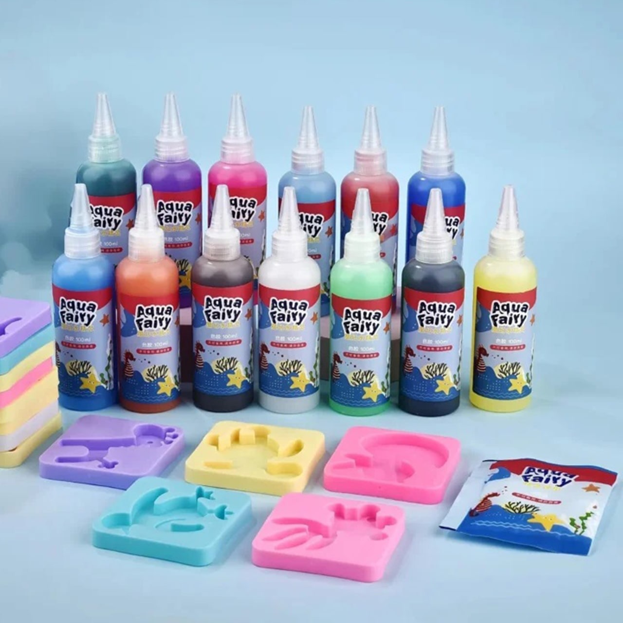 🎨 Kreatív készlet gyerekeknek – 【6 szín + 24 forma】 biztonságos anyagok, végtelen szórakozás és fantázia