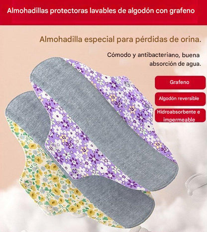 🔥🌈Almohadilla antibacteriana de algodón y grafeno lavable