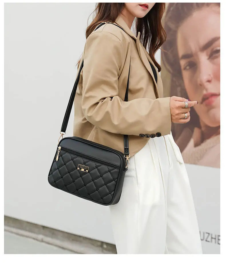🥰Oferta limitowana -40%! Nowoczesna torba na ramię z pikowanym wzorem, wykonana z miękkiej skóry licowej