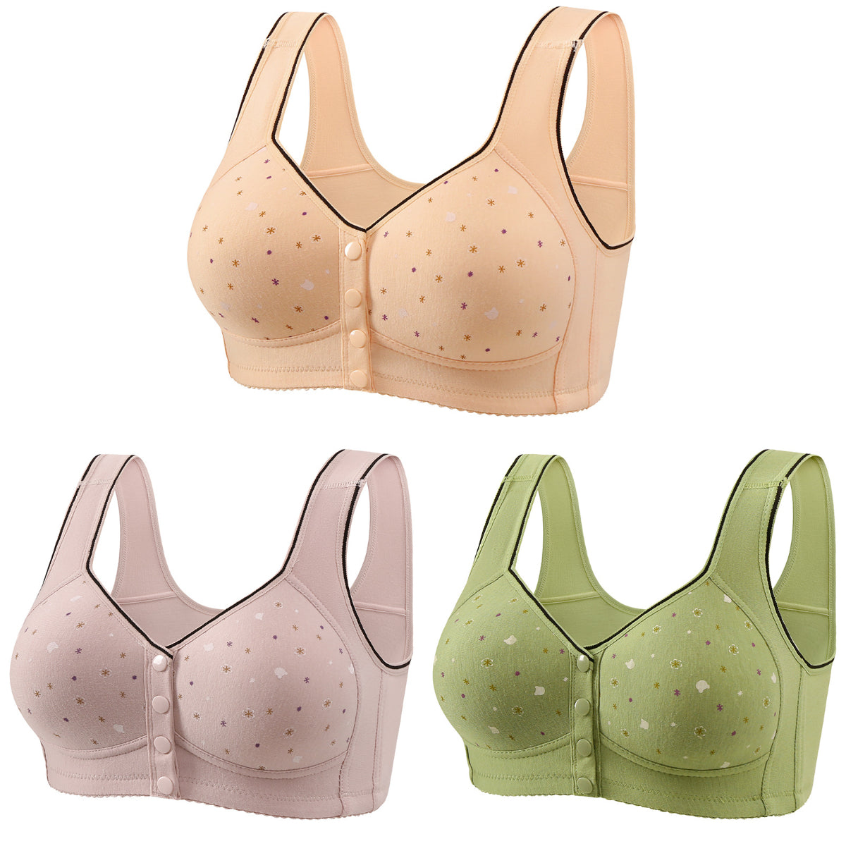 🏆[3 paketa] [40-120 kg] Ženski grudnjak bez žica, kopčanje sprijeda ❤️Tencel pamuk, prirodan antibakterijski i udoban