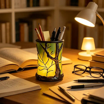 🍃✨ Magiczna lampa leśna z motywem liści | Rozświetl swój dom naturalnym urokiem
