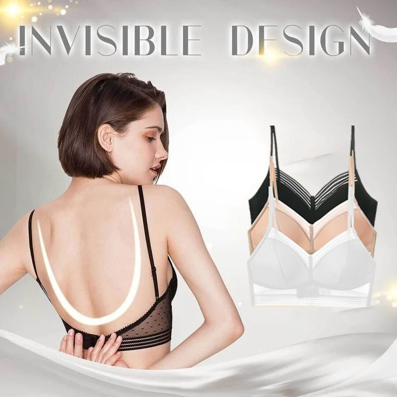 【S-3XL】Čipkast izjemno tanek nedrček z odprtim hrbtom v obliki črke U